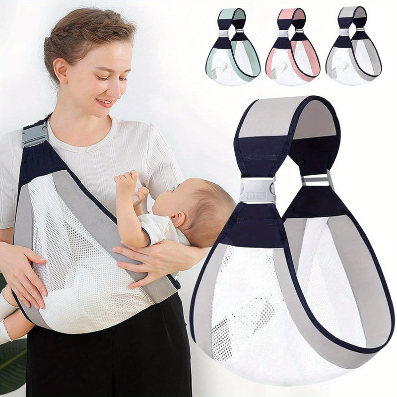 Cotton Baby Carrier Sling with Breathable Mesh, Ergonomic One Shoulder Baby Hip Holder for Newborns to Toddlers 0-3 Years, Adjustable Wrap for Infants up to 20.41 KG.