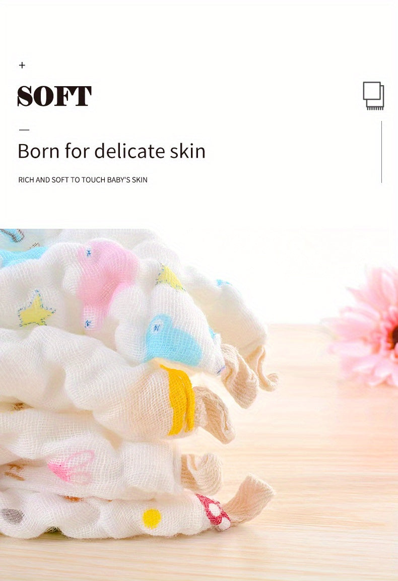 5pcs 30x30cm Cotton Soft Baby Towels, Baby Face Towels, Handkerchief, Bathing Feeding Face Washcloth, Wipe, Burp Cloths