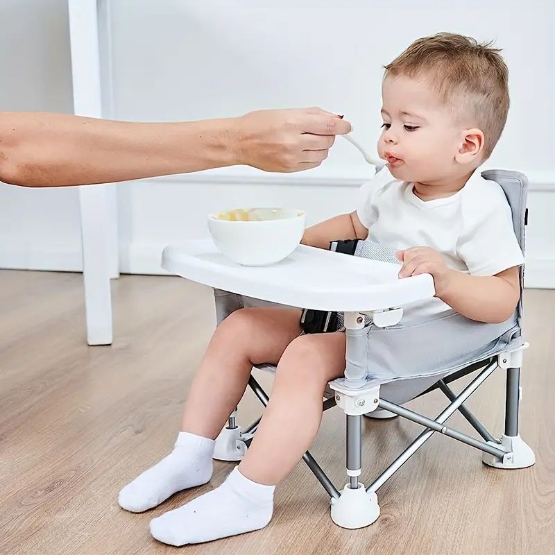 1pc Children's Folding Dining Chair, Portable, Detachable Plate, Suitable For Baby At Home Eating And Outdoor Picnic Dining Chair Easter Gift