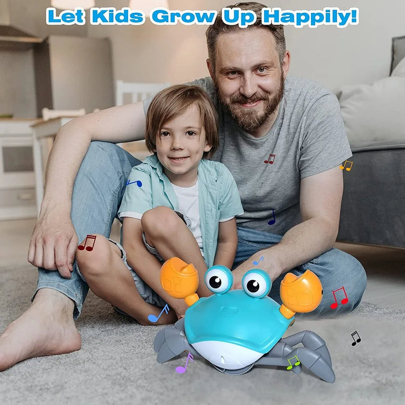 Crawling Crab Baby Toy Tummy Time for Baby Games Development Rechargeable Crab Fujao Toy Toddler 0-12 12-36 Months