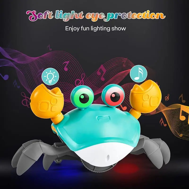 Crawling Crab Baby Toy Tummy Time for Baby Games Development Rechargeable Crab Fujao Toy Toddler 0-12 12-36 Months