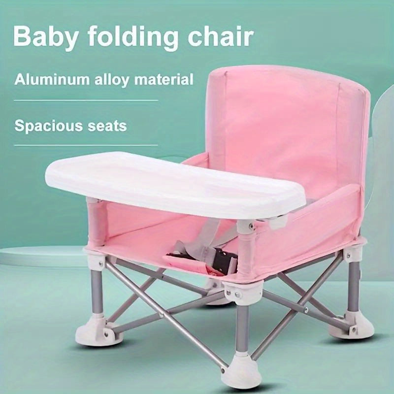 1pc Children's Folding Dining Chair, Portable, Detachable Plate, Suitable For Baby At Home Eating And Outdoor Picnic Dining Chair Easter Gift