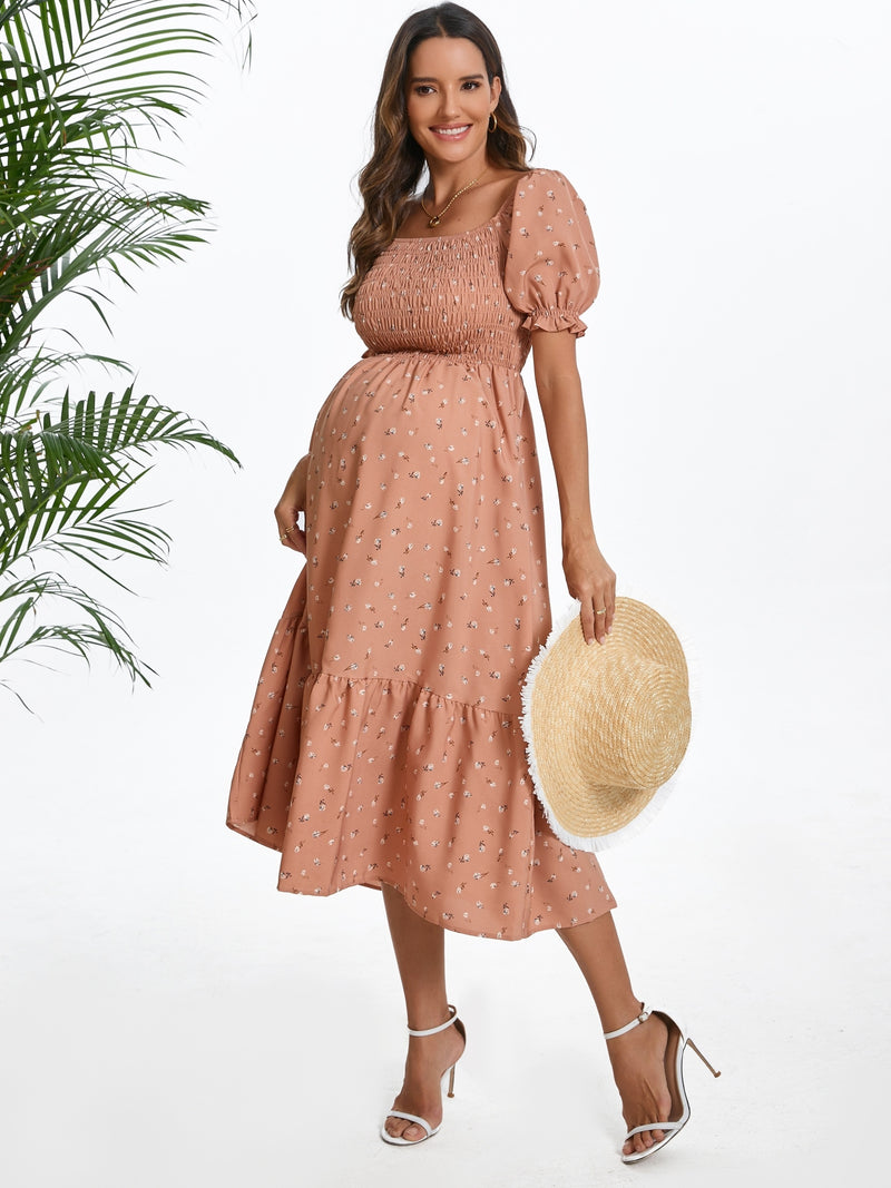 Vestido Floral Fresco para Gestantes
